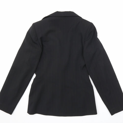 New Look Womens Black Striped Jacket Blazer Size 8 Button