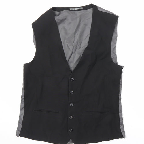 NEXT Mens Black Polyester Jacket Suit Waistcoat Size 42 Regular