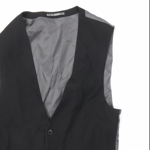 NEXT Mens Black Polyester Jacket Suit Waistcoat Size 42 Regular