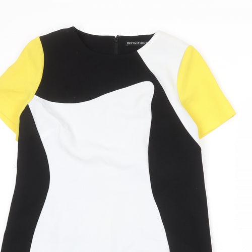 Definitions Womens Multicoloured Polyester Sheath Size 16 Roll Neck Zip