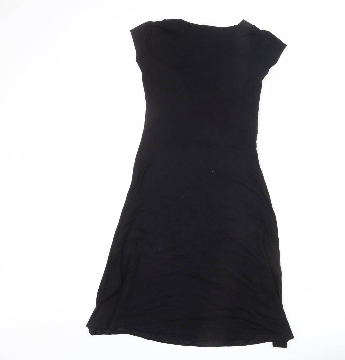 ORSAY Womens Black Viscose A-Line Size 10 V-Neck Pullover - Frills