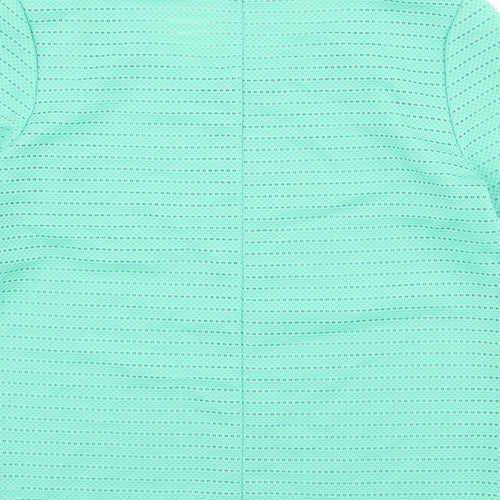 NEXT Womens Green Geometric Polyester Basic T-Shirt Size 6 Round Neck