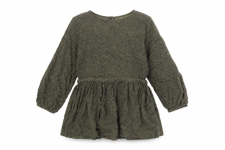 Mango Girls Green Animal Print Viscose A-Line Size 6 Years Round Neck Button - Leopard Print