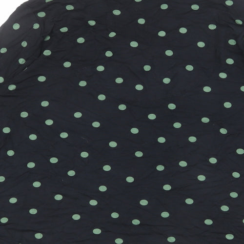 Marks and Spencer Womens Black Polka Dot Polyester Basic Blouse Size 18 Collared