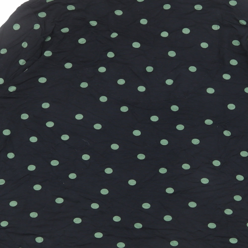 Marks and Spencer Womens Black Polka Dot Polyester Basic Blouse Size 18 Collared