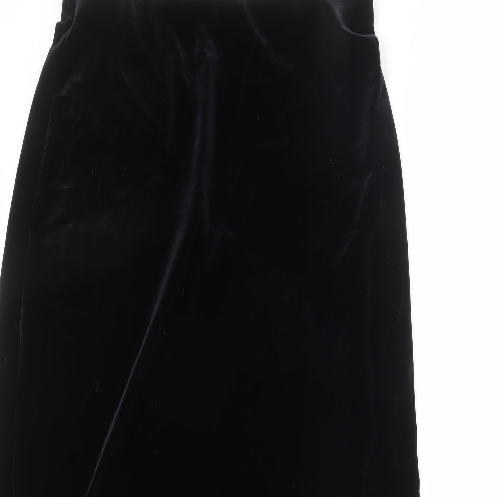Marks and Spencer Womens Black Polyester Straight & Pencil Skirt Size 14