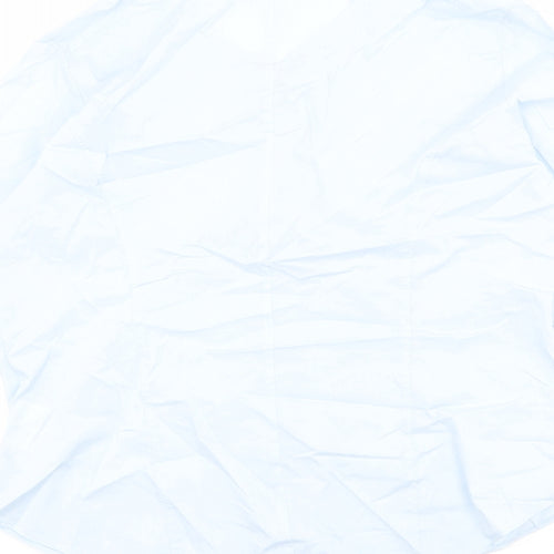 Marks and Spencer Womens Blue Cotton Basic Button-Up Size 14 Collared