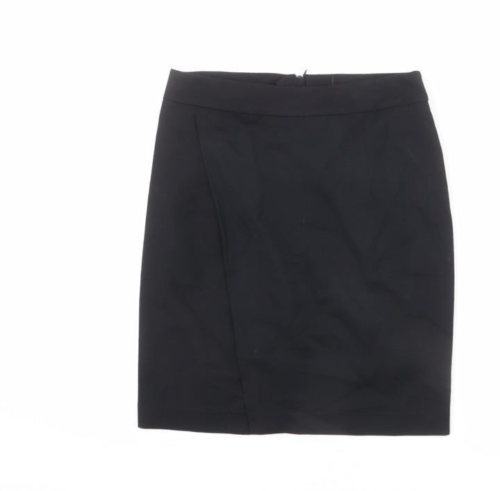 NEXT Womens Black Polyester Straight & Pencil Skirt Size 8 Zip