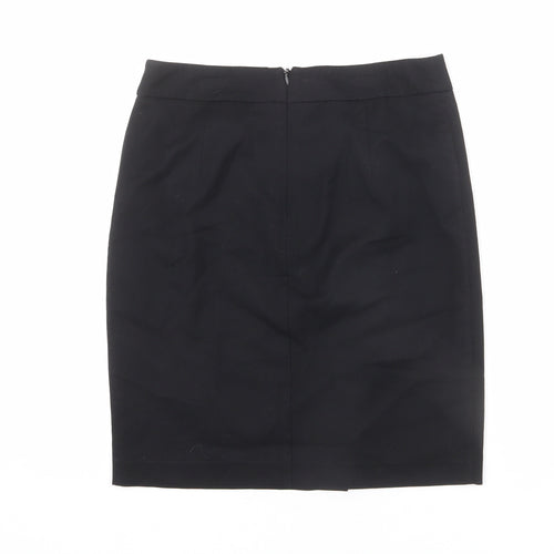 NEXT Womens Black Polyester Straight & Pencil Skirt Size 8 Zip
