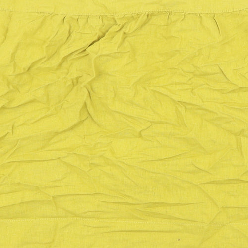 Kaleidoscope Womens Yellow Linen A-Line Skirt Size 20 Button