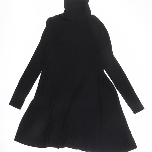ASOS Womens Black Polyester Trapeze & Swing Size 12 Henley Pullover