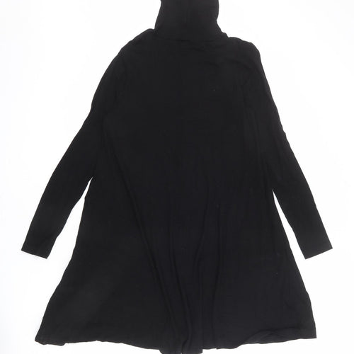 ASOS Womens Black Polyester Trapeze & Swing Size 12 Henley Pullover