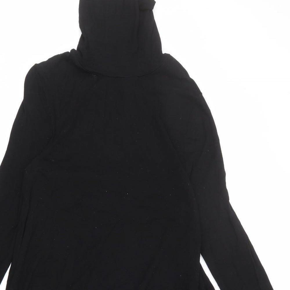 ASOS Womens Black Polyester Trapeze & Swing Size 12 Henley Pullover
