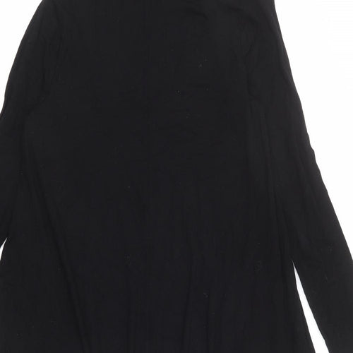 ASOS Womens Black Polyester Trapeze & Swing Size 12 Henley Pullover