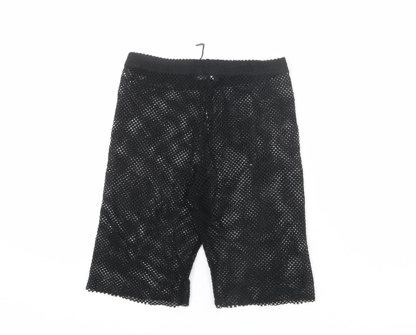 PRETTYLITTLETHING Womens Black Polyester Biker Shorts Size 24 in L8 in Regular Pull On