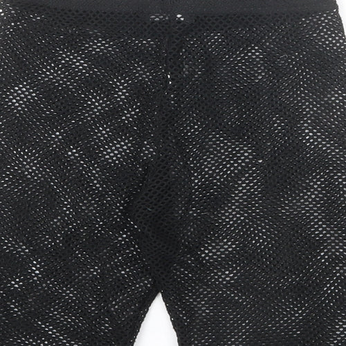 PRETTYLITTLETHING Womens Black Polyester Biker Shorts Size 24 in L8 in Regular Pull On