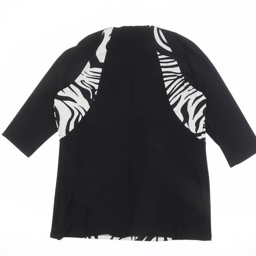 Per Una Womens Black Animal Print Polyester Basic T-Shirt Size 20 Cowl Neck - Zebra Print