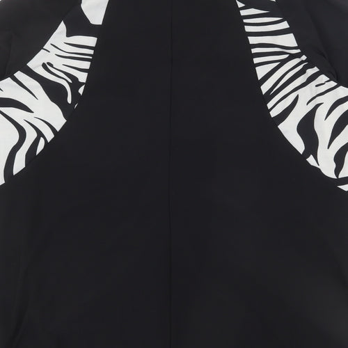 Per Una Womens Black Animal Print Polyester Basic T-Shirt Size 20 Cowl Neck - Zebra Print