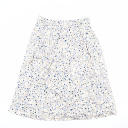 Adini Womens Multicoloured Floral Cotton Pleated Skirt Size S Zip
