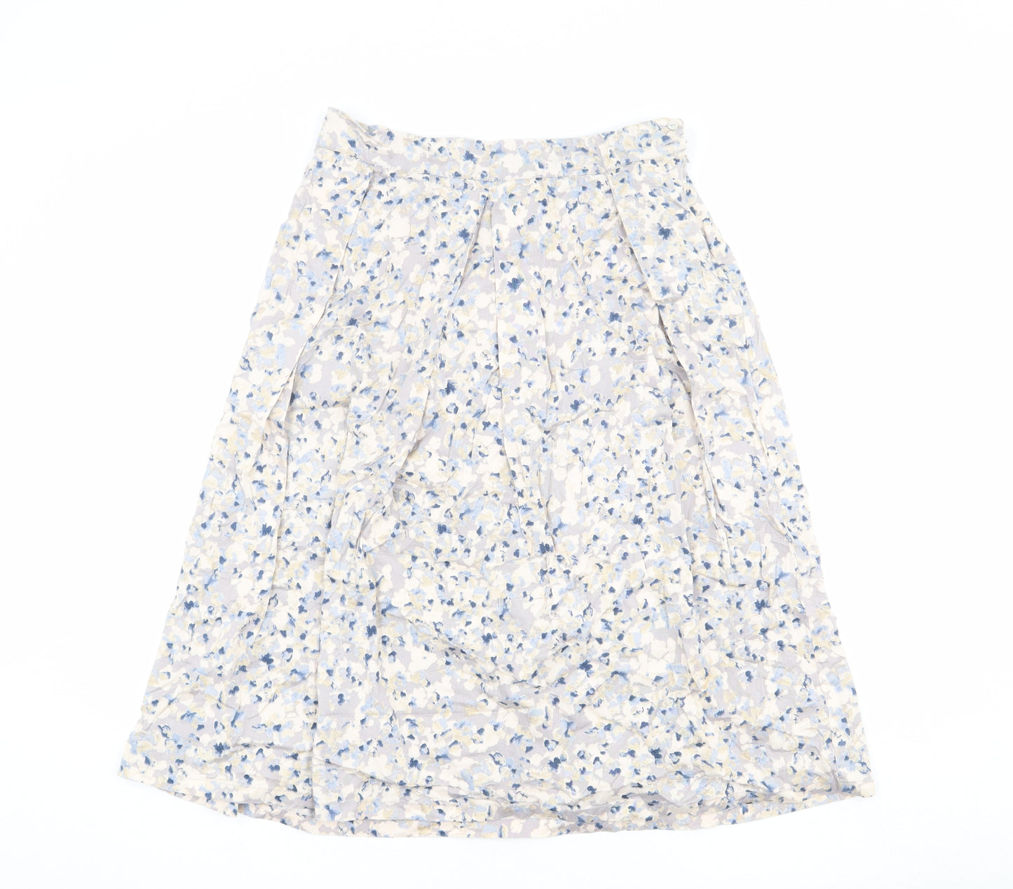 Adini Womens Multicoloured Floral Cotton Pleated Skirt Size S Zip