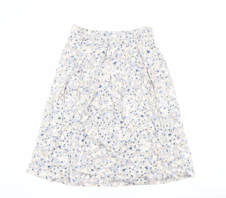 Adini Womens Multicoloured Floral Cotton Pleated Skirt Size S Zip