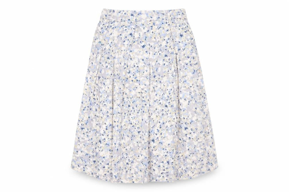 Adini Womens Multicoloured Floral Cotton Pleated Skirt Size S Zip