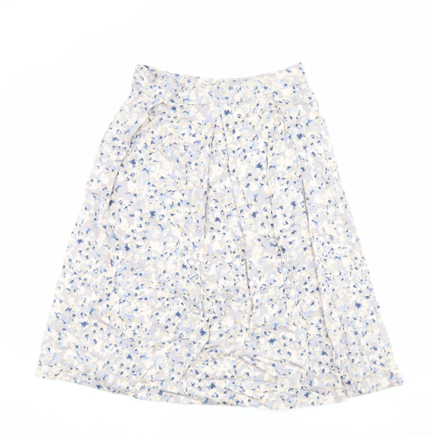 Adini Womens Multicoloured Floral Cotton Pleated Skirt Size S Zip