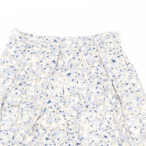 Adini Womens Multicoloured Floral Cotton Pleated Skirt Size S Zip