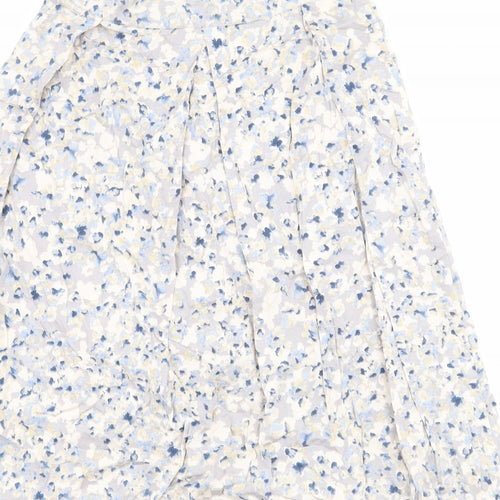 Adini Womens Multicoloured Floral Cotton Pleated Skirt Size S Zip