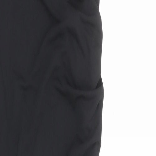 Zara Womens Black Striped Polyester Maxi Size S Cowl Neck Pullover - Ruched Detail