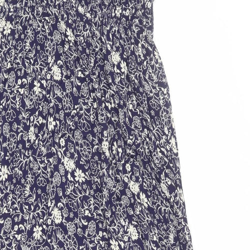 Marks and Spencer Womens Black Floral Viscose Maxi Size 14 V-Neck Pullover - Lace Detail