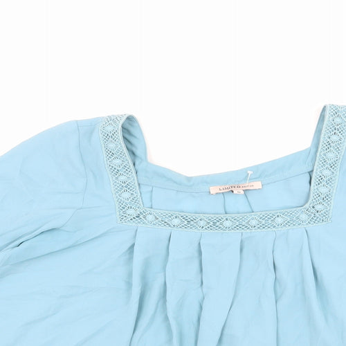 Limited Edition Womens Blue Polyester Basic Blouse Size 10 Square Neck - Cut Out Detail