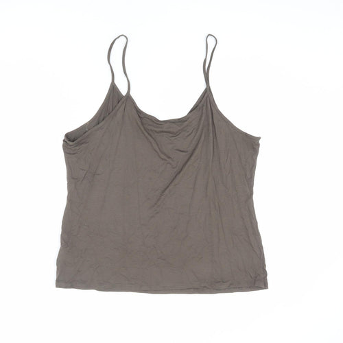 NEXT Womens Brown Viscose Camisole Tank Size 22 Scoop Neck