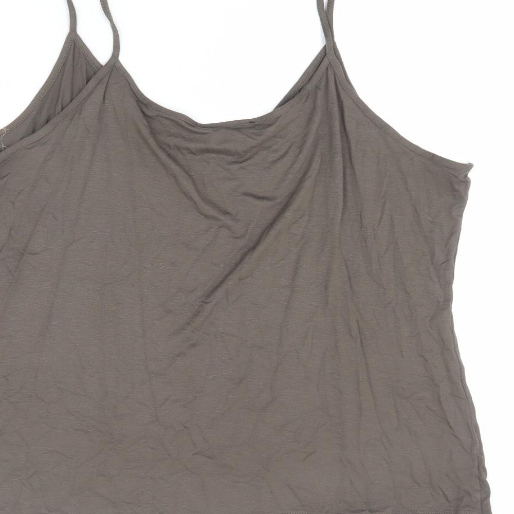 NEXT Womens Brown Viscose Camisole Tank Size 22 Scoop Neck