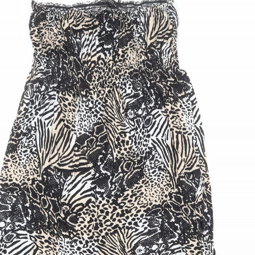 Dorothy Perkins Womens Multicoloured Animal Print Polyester Fit & Flare Size 14 Off the Shoulder Pullover - Leopard Print, Snake Print, Zebra Print