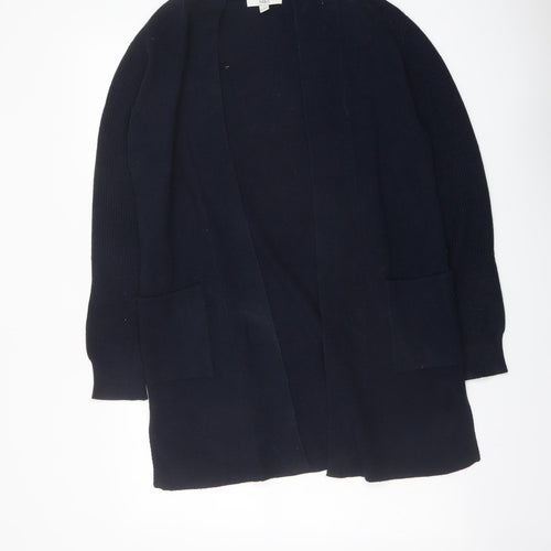 Marks and Spencer Womens Blue V-Neck Viscose Cardigan Jumper Size 12