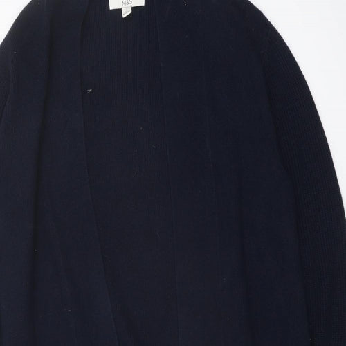 Marks and Spencer Womens Blue V-Neck Viscose Cardigan Jumper Size 12