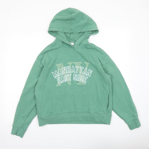 Marks and Spencer Womens Green Cotton Pullover Hoodie Size S Pullover - Manhattan