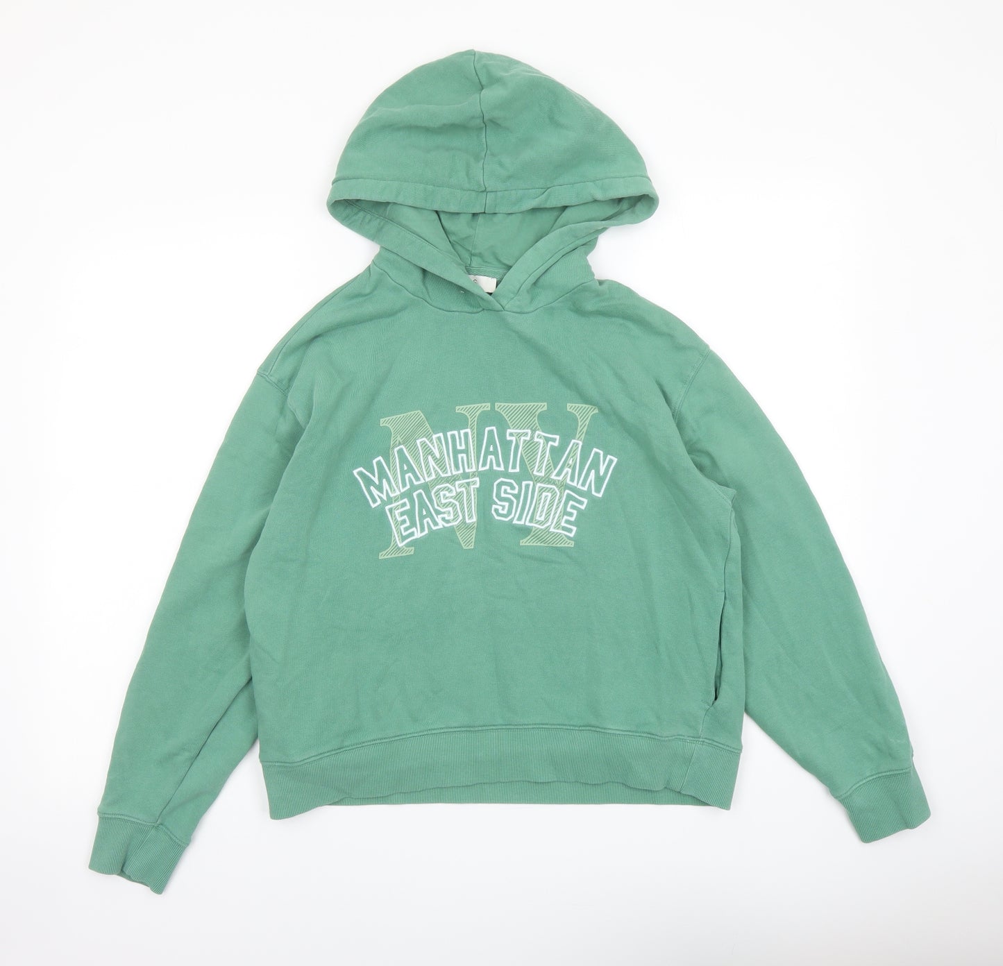 Marks and Spencer Womens Green Cotton Pullover Hoodie Size S Pullover - Manhattan