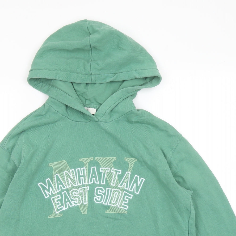 Marks and Spencer Womens Green Cotton Pullover Hoodie Size S Pullover - Manhattan