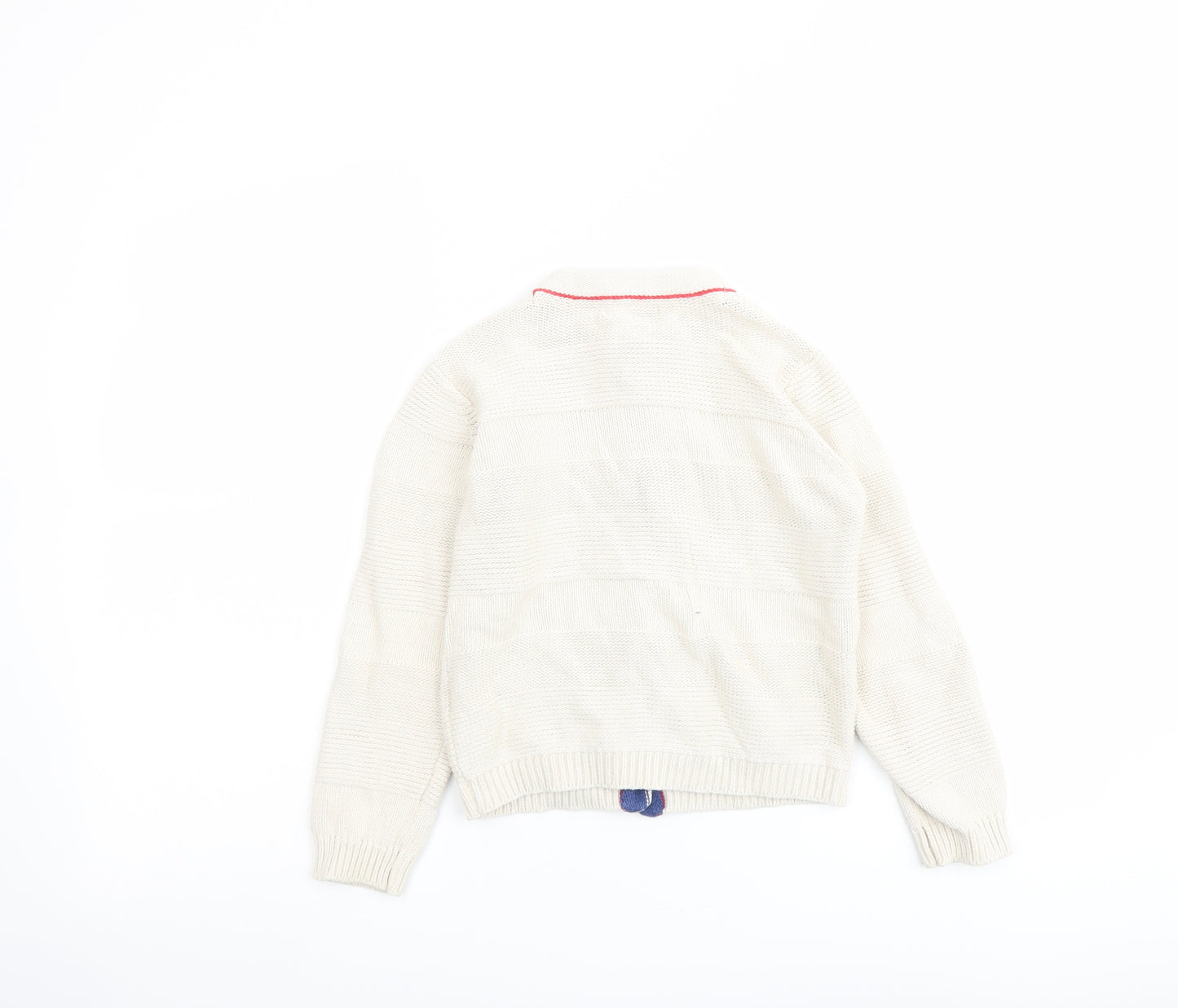 Indigo Girls Beige Crew Neck Cotton Cardigan Jumper Size 6-7 Years Button