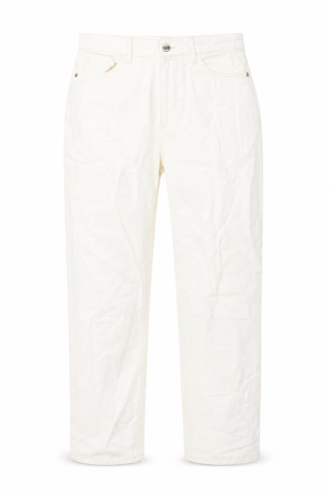 I SAW IT FIRST Womens Ivory Cotton Mom Jeans Size 10 L27 in Regular Button