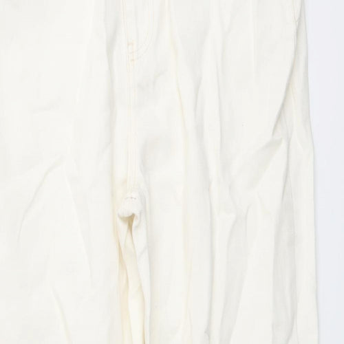 I SAW IT FIRST Womens Ivory Cotton Mom Jeans Size 10 L27 in Regular Button