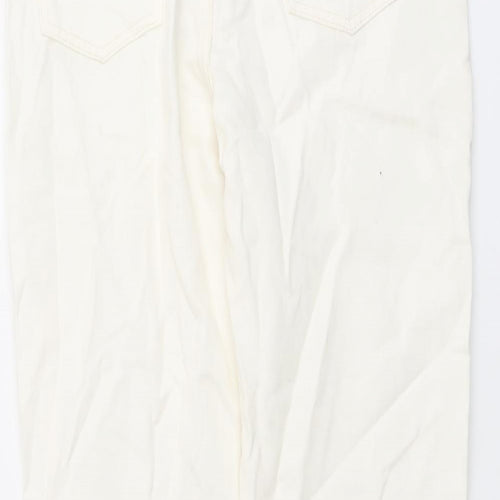I SAW IT FIRST Womens Ivory Cotton Mom Jeans Size 10 L27 in Regular Button