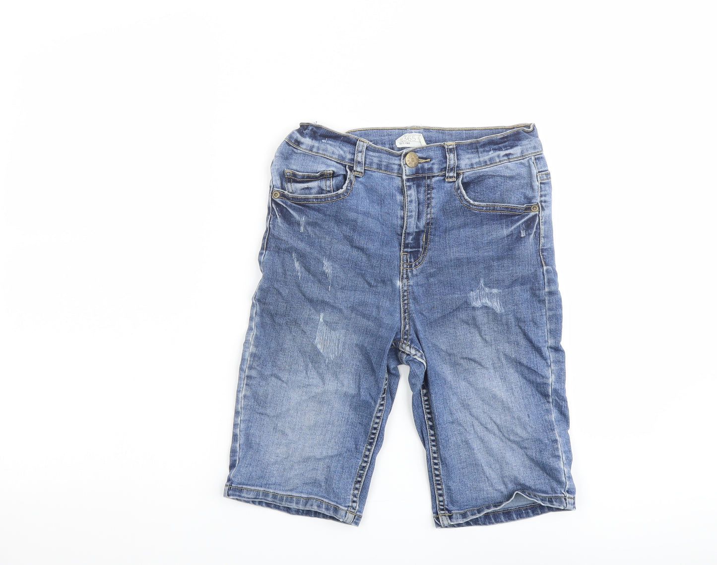 Denim 365 Boys Blue Cotton Bermuda Shorts Size 10-11 Years Regular Drawstring