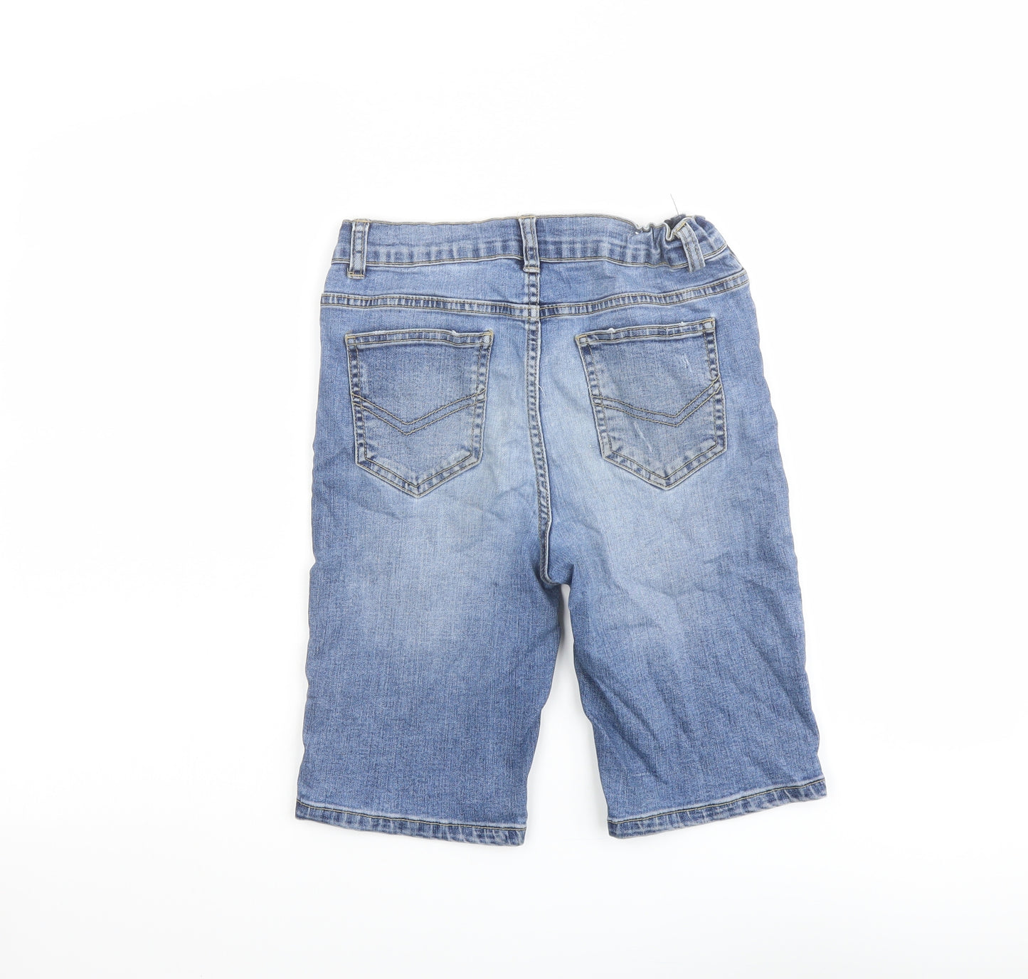 Denim 365 Boys Blue Cotton Bermuda Shorts Size 10-11 Years Regular Drawstring