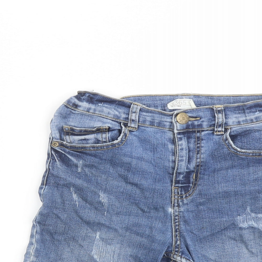 Denim 365 Boys Blue Cotton Bermuda Shorts Size 10-11 Years Regular Drawstring