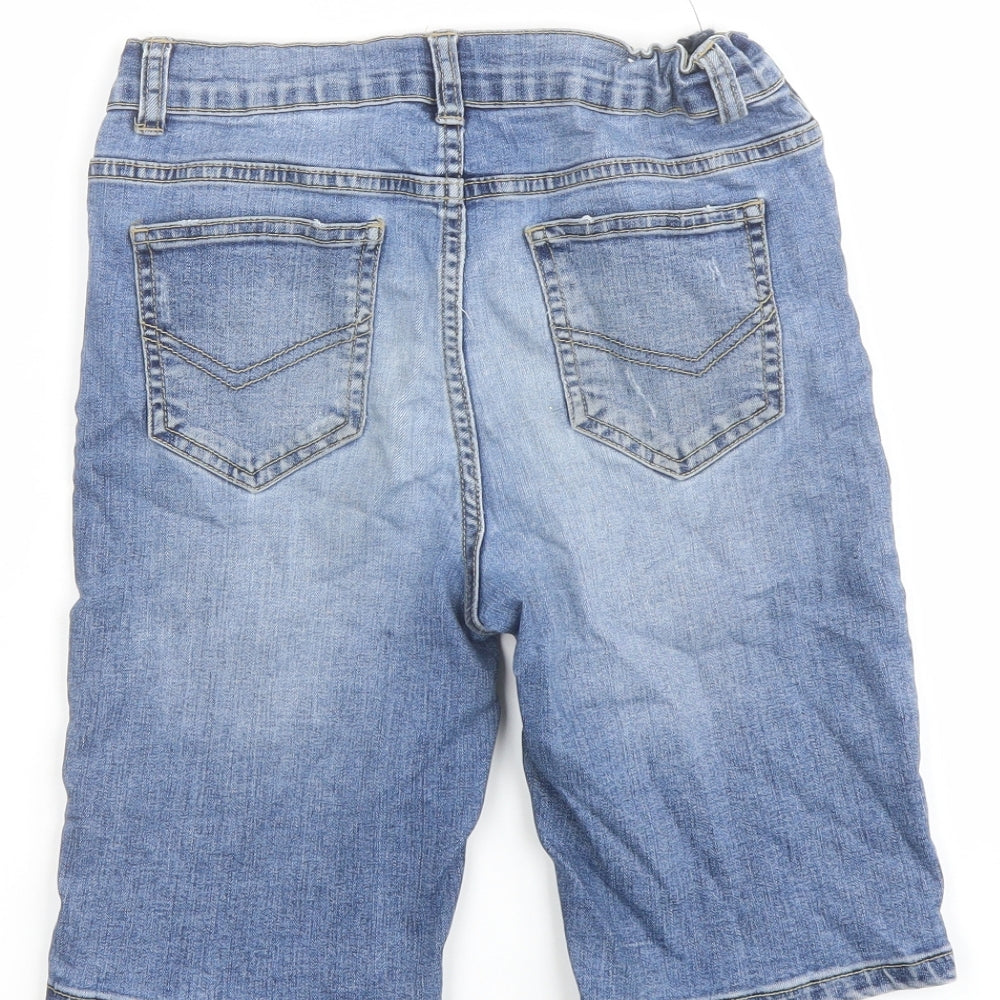 Denim 365 Boys Blue Cotton Bermuda Shorts Size 10-11 Years Regular Drawstring