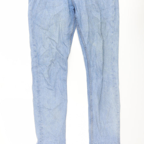 Weekday Mens Blue Cotton Straight Jeans Size 30 in L30 in Slim Button