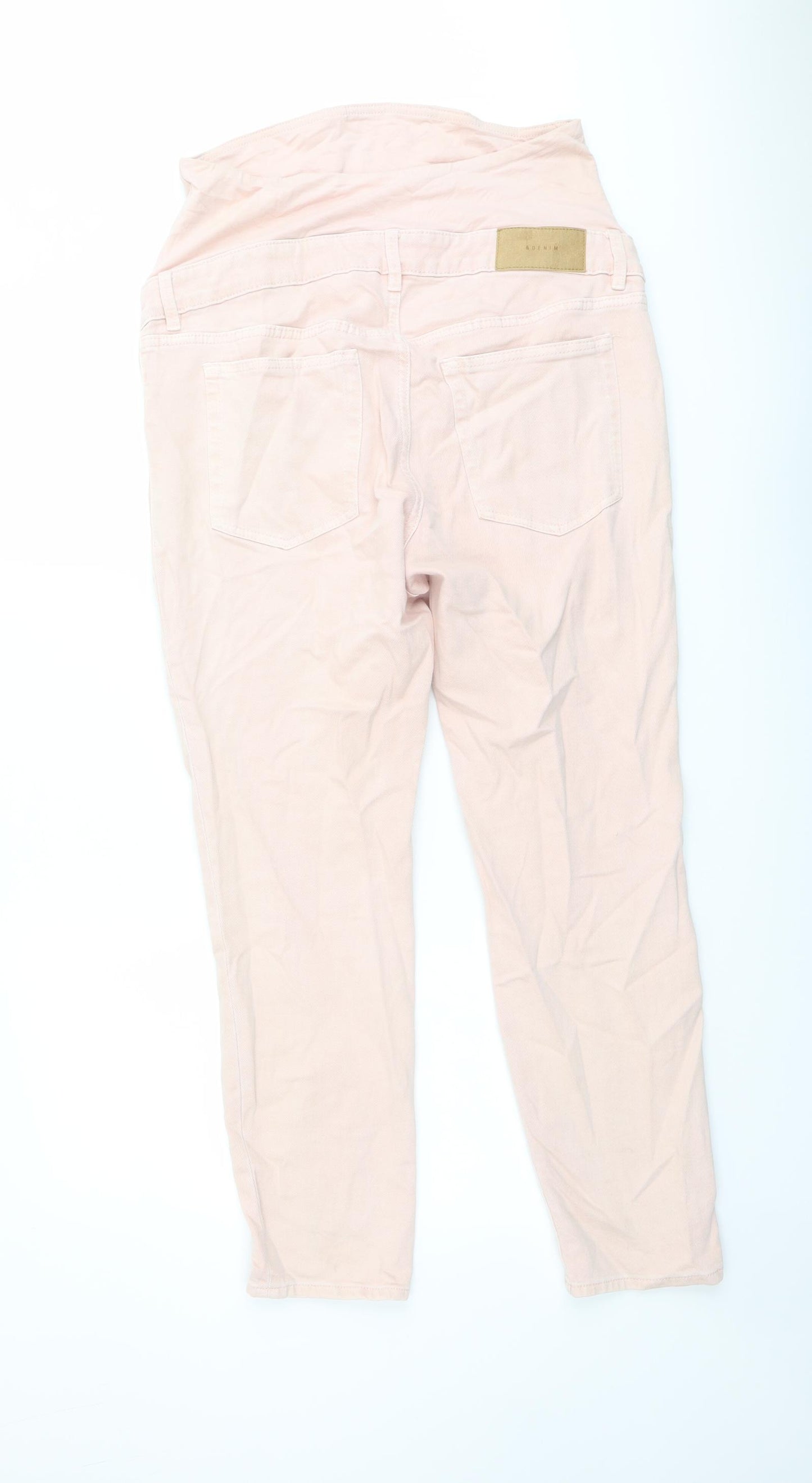 H&M Womens Pink Cotton Straight Jeans Size M L27 in Regular Button
